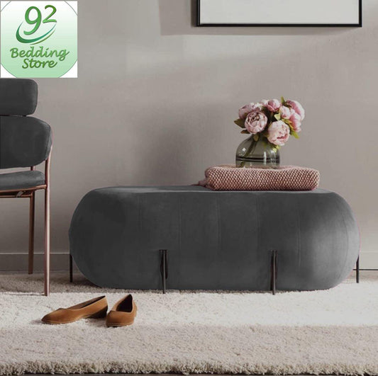 Luxury Ottoman Stool With Steel Legs -1040 - 92Bedding