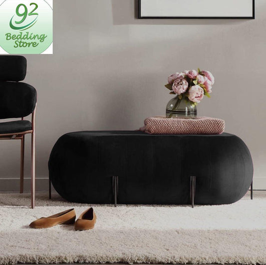 Luxury Ottoman Stool With Steel Legs -1039 - 92Bedding