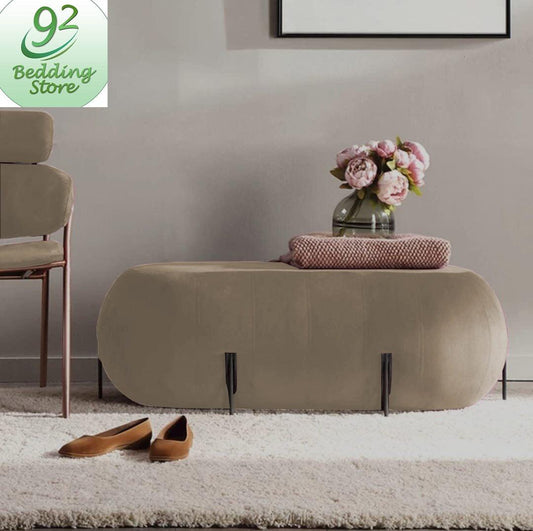 Luxury Ottoman Stool With Steel Legs -1033 - 92Bedding