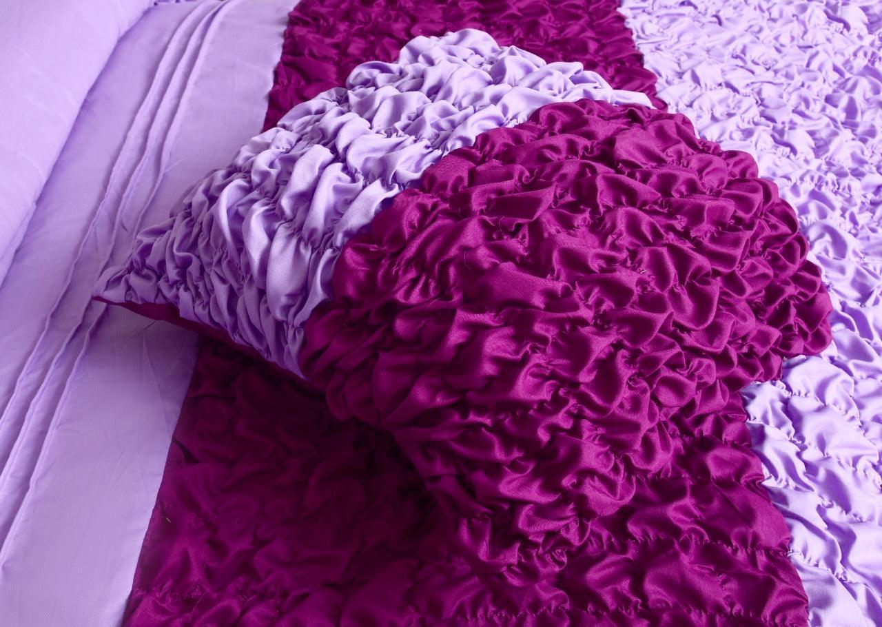 8 Pcs Embellished Comforter Set Purple & violet - 92Bedding