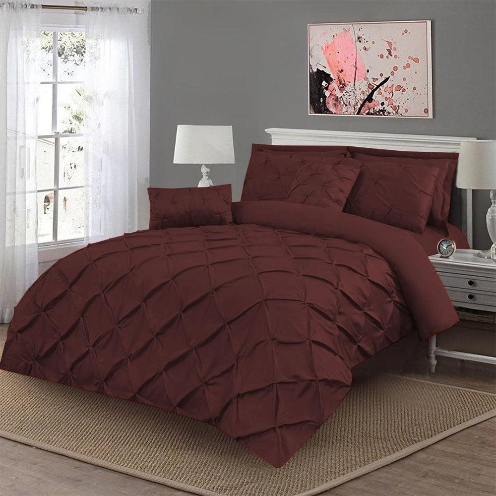 Luxury 8 pc's Sateen Pintuck Duvet set Terra Cotta 05 - 92Bedding