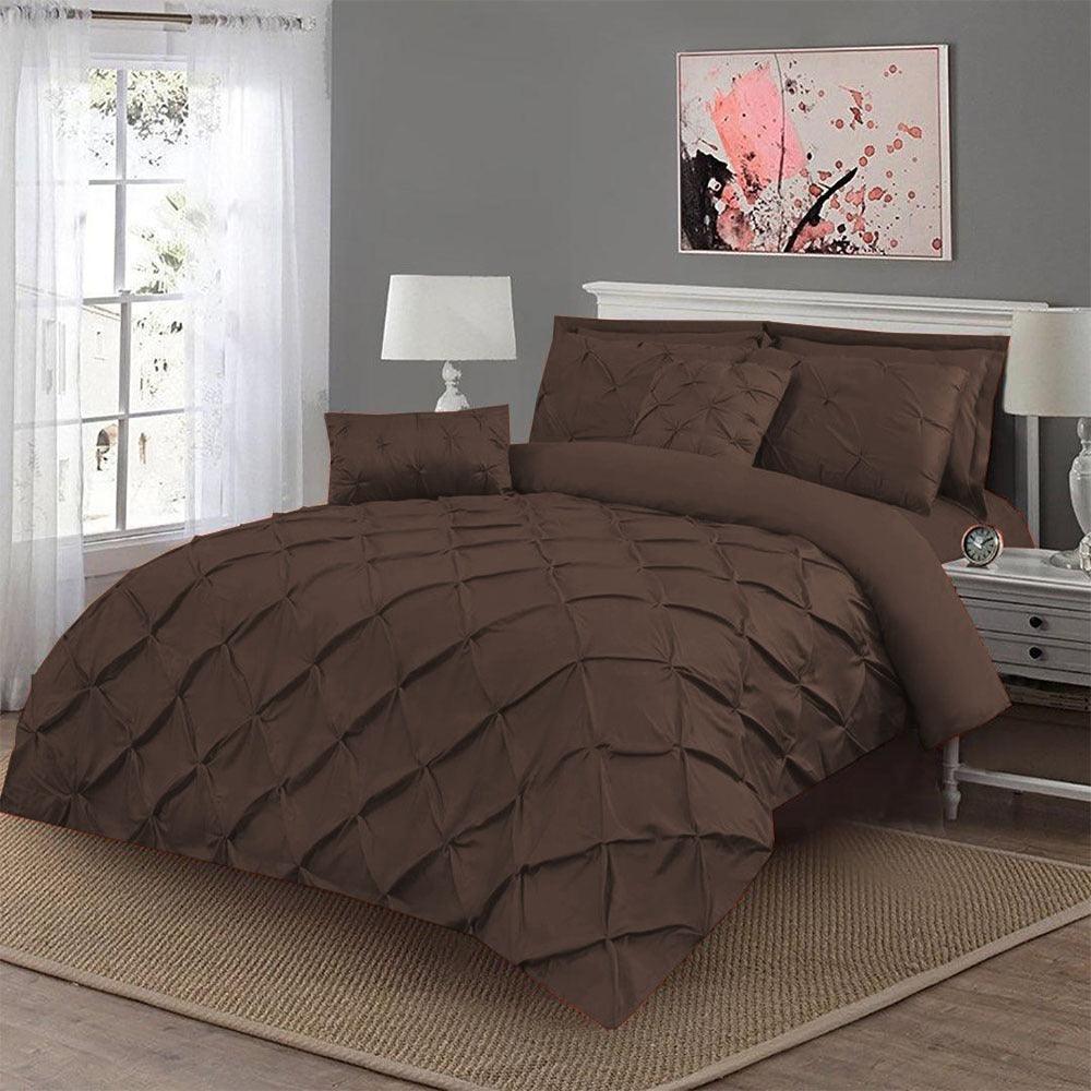 Luxury 8 pc's Sateen Pintuck Duvet set Terra Cotta 09 - 92Bedding