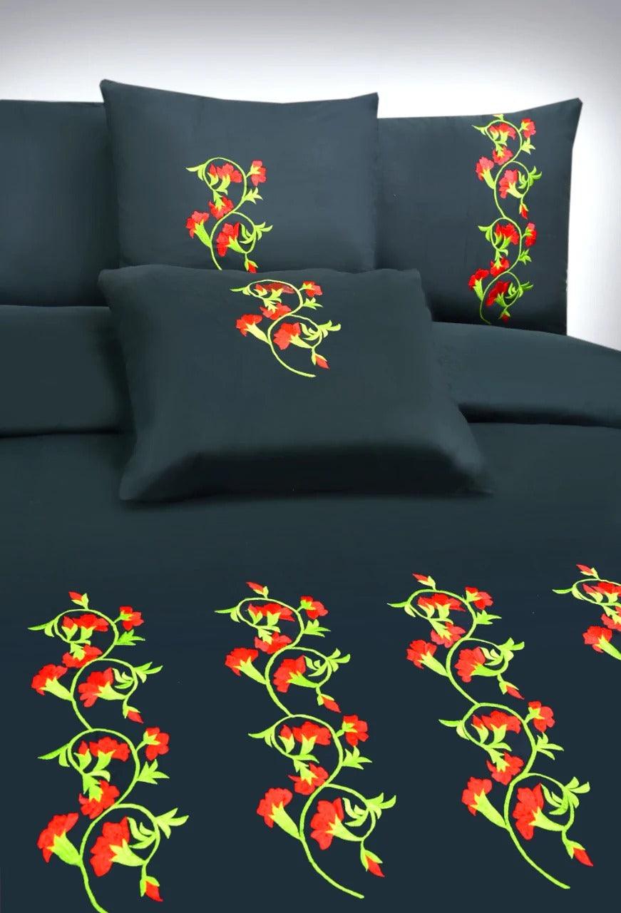 Ruzzana Embroidered Flower 6 Pc's Duvet Set - 92Bedding