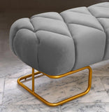 Luxury 3 Seater Poufy Steel Stool With Steel Frame -1056 - 92Bedding