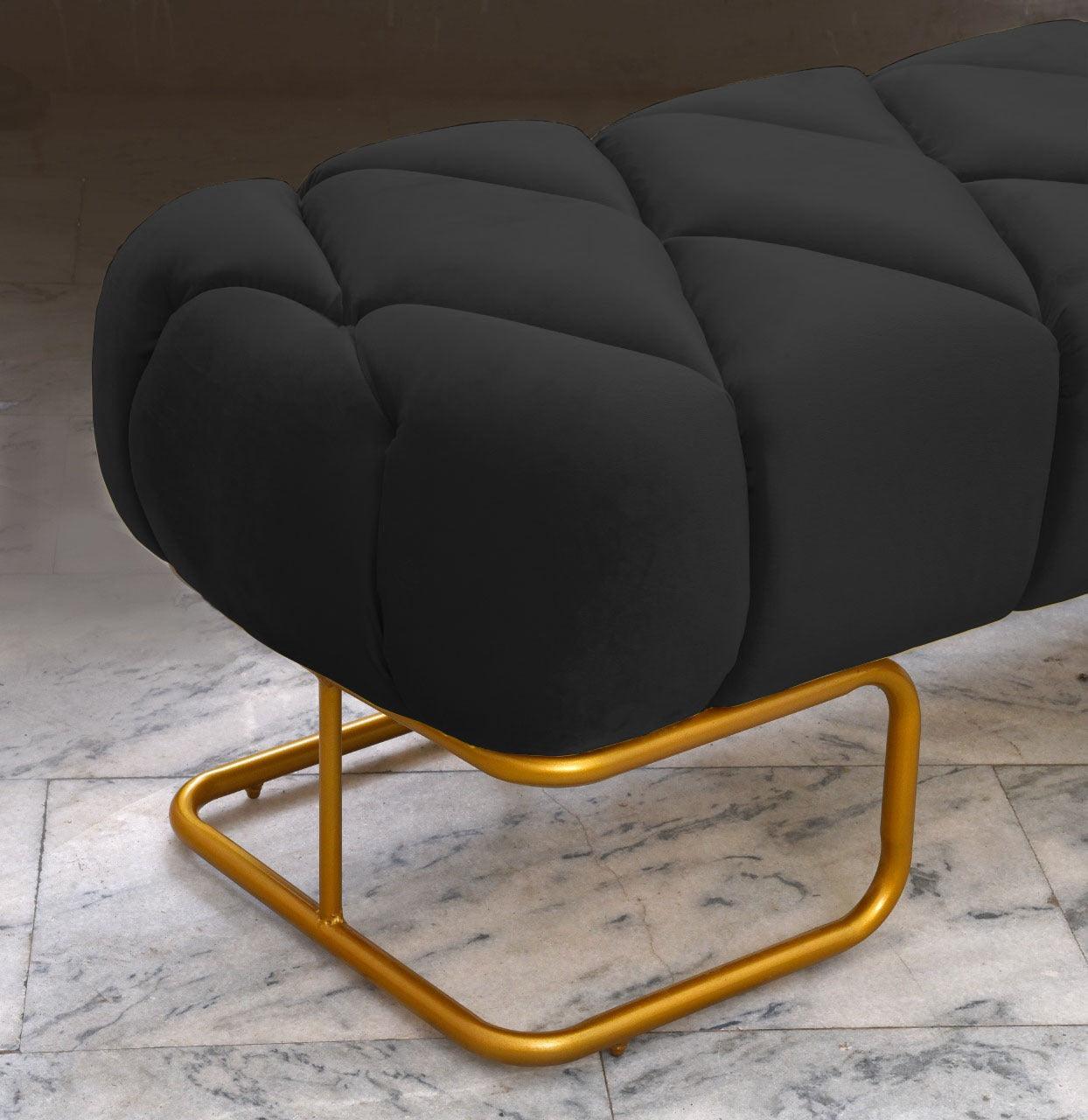 Luxury 3 Seater Poufy Steel Stool With Steel Frame -1055 - 92Bedding