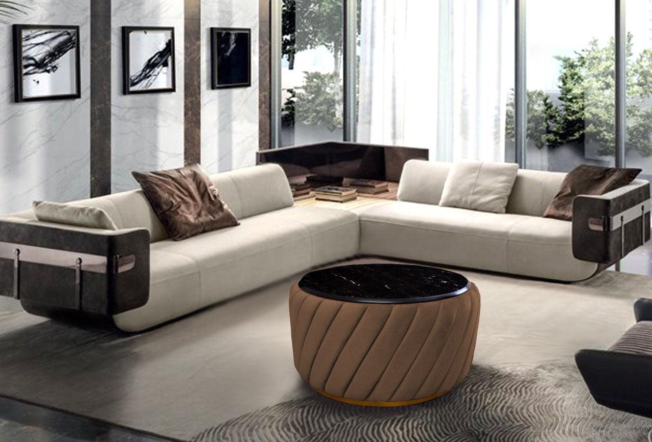 Luxury Round Center Table With Marble Sheet -1050 - 92Bedding