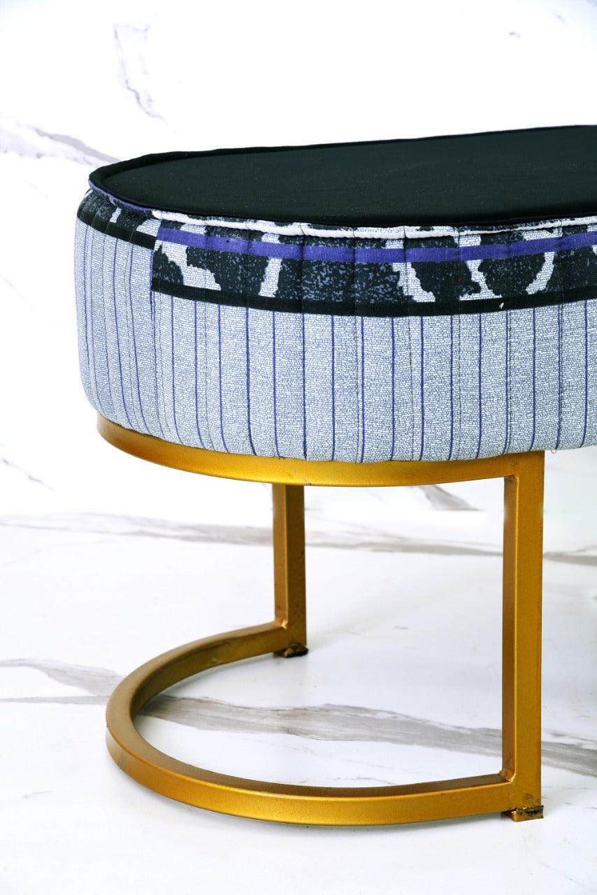 2 Seater Luxury Printed Stool With Steel Stand -1111 - 92Bedding