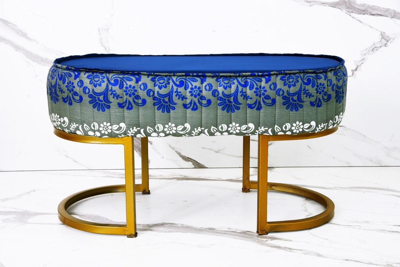 2 Seater Luxury Printed Stool With Steel Stand -1115 - 92Bedding