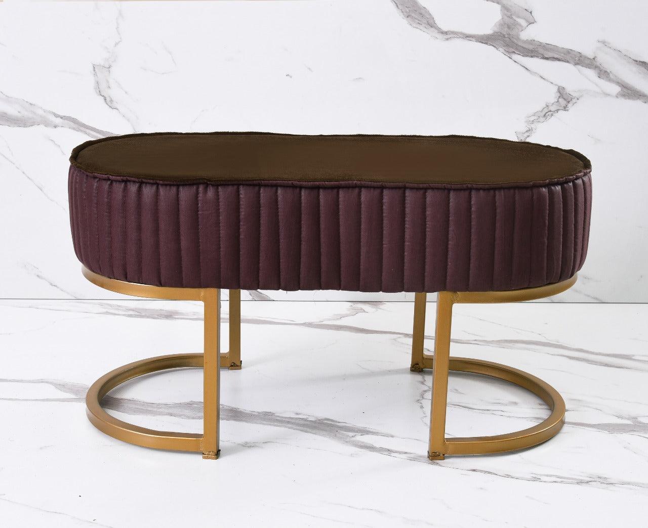 2 Seater Luxury Stool With Steel Stand -1116 - 92Bedding