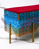 2 Seater Luxury Printed Stool With Steel Stand -1118 - 92Bedding