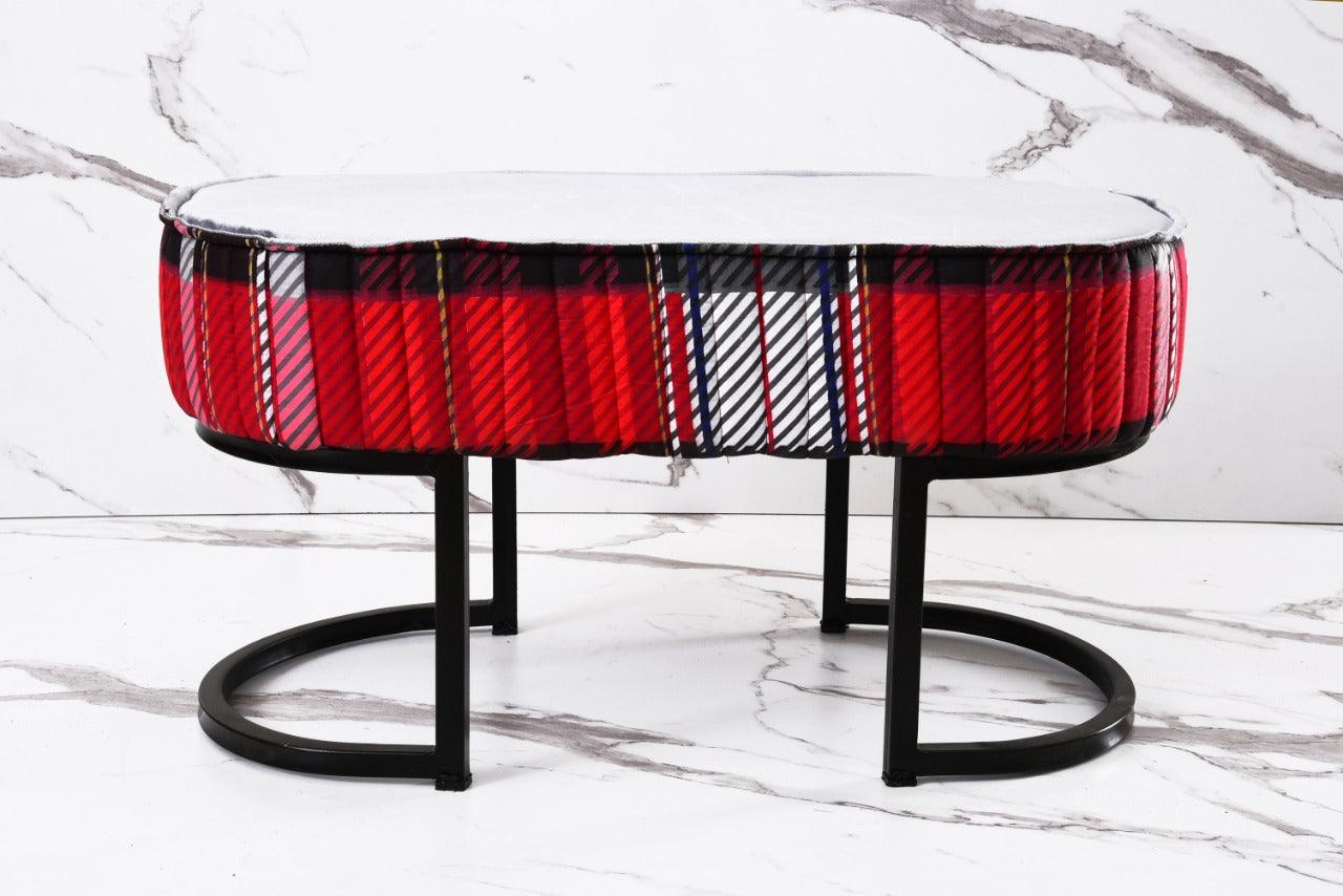 2 Seater Luxury Printed Stool With Steel Stand -1110 - 92Bedding