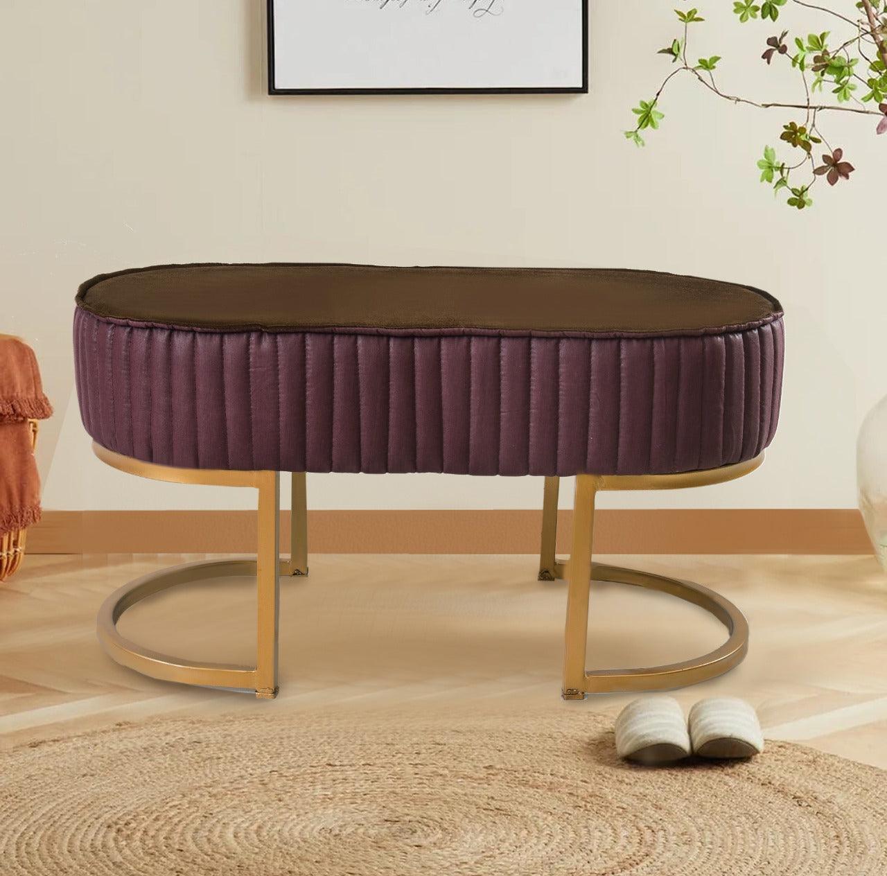 2 Seater Luxury Stool With Steel Stand -1116 - 92Bedding