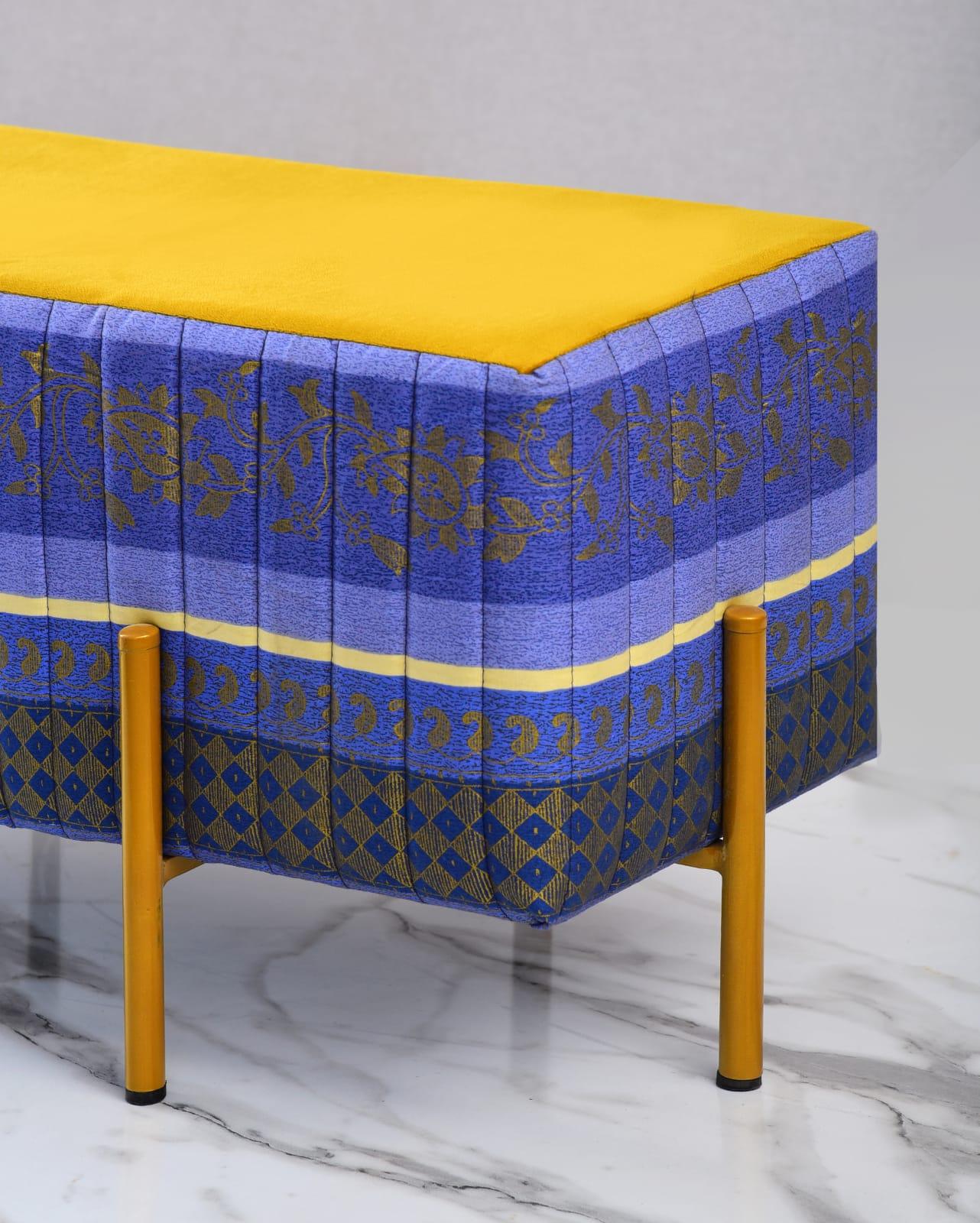2 Seater Luxury Printed Stool With Steel Stand -1147 - 92Bedding