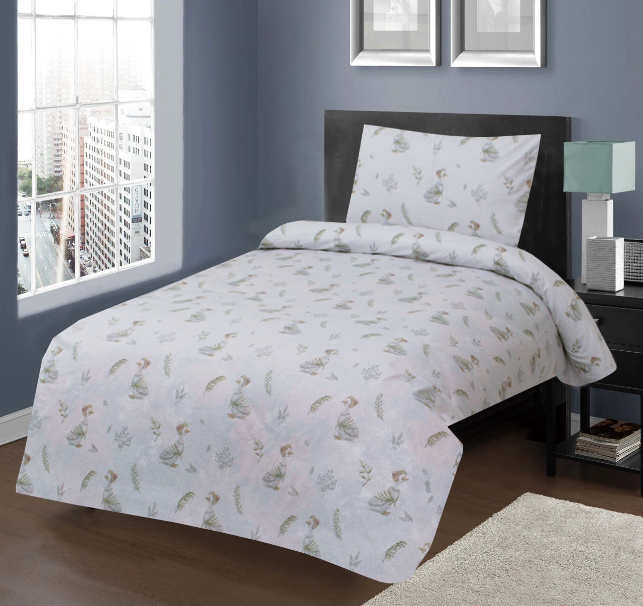 2 Pcs Printed Bed Sheet MHS-861