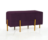 2 Seater Luxury Velvet Wooden Stool With Steel Stand-881 - 92Bedding
