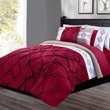 8 Pc's Luxury Embroidered Bedspread Shocking Pink With Light Filling - 92Bedding