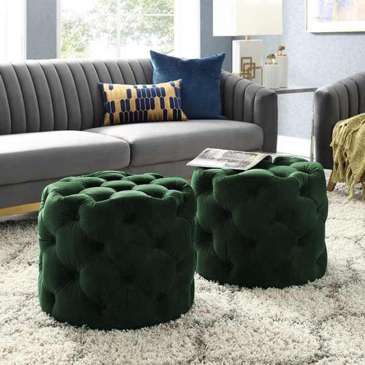 Living Room Velvet Ottoman Stool-677 - 92Bedding