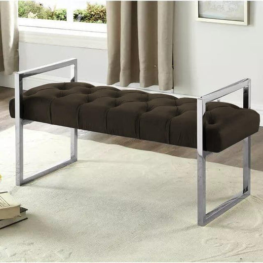 3 Seater Luxury Stainless Steel Ottoman Stool -941 - 92Bedding