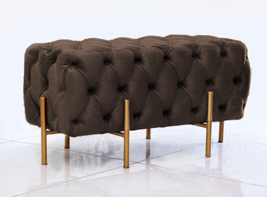 2 Seater Luxury Ottoman Wooden Stool With Steel Stand 724 - 92Bedding