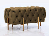 2 Seater Luxury Ottoman Wooden Stool With Steel Stand 725 - 92Bedding