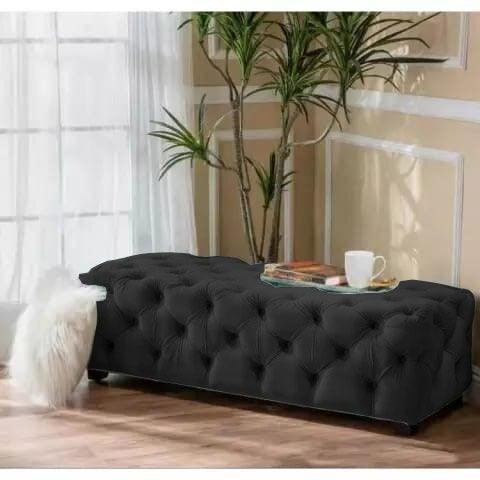 Living Room Large Velvet Ottoman Stool-652 - 92Bedding