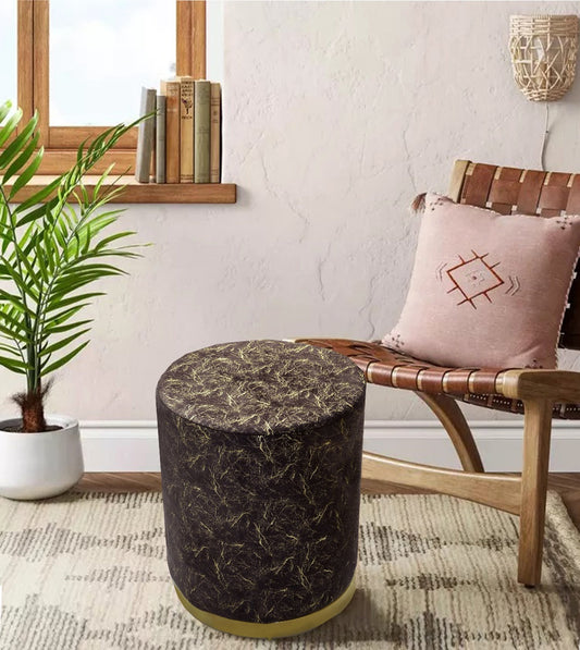 Large Pouffe Velvet Sprinkle Stool With Steel Frame -1288