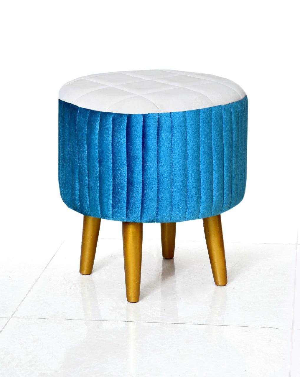 Wooden Velvet stool round shape-862 - 92Bedding