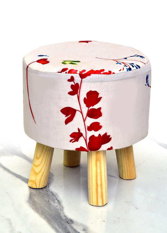 Wooden stool Printed Round Shape- 1236 - myhomestyle.pk