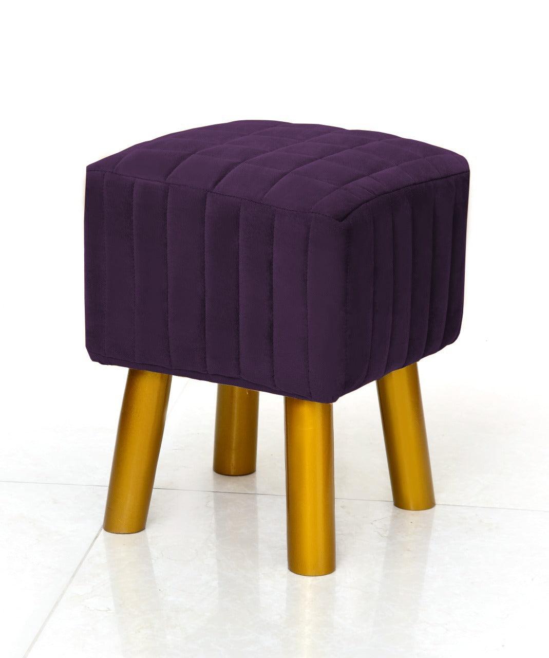 Wooden Velvet stool Square shape-871 - 92Bedding