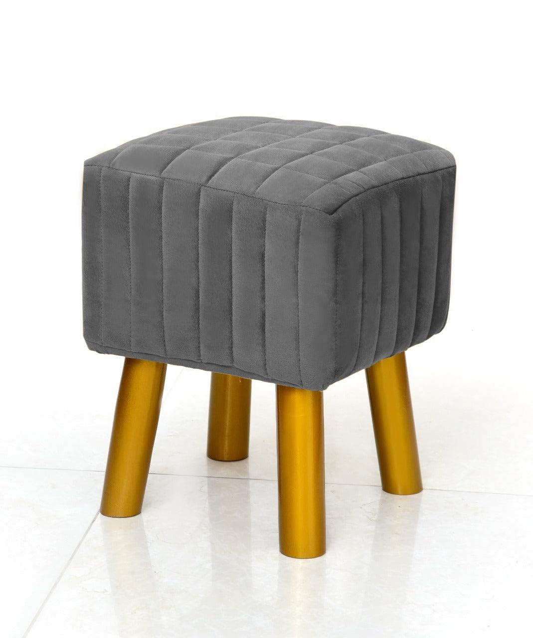 Wooden Velvet stool Square shape-872 - 92Bedding