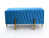 2 Seater Luxury Velvet Steel Stool-923 - 92Bedding