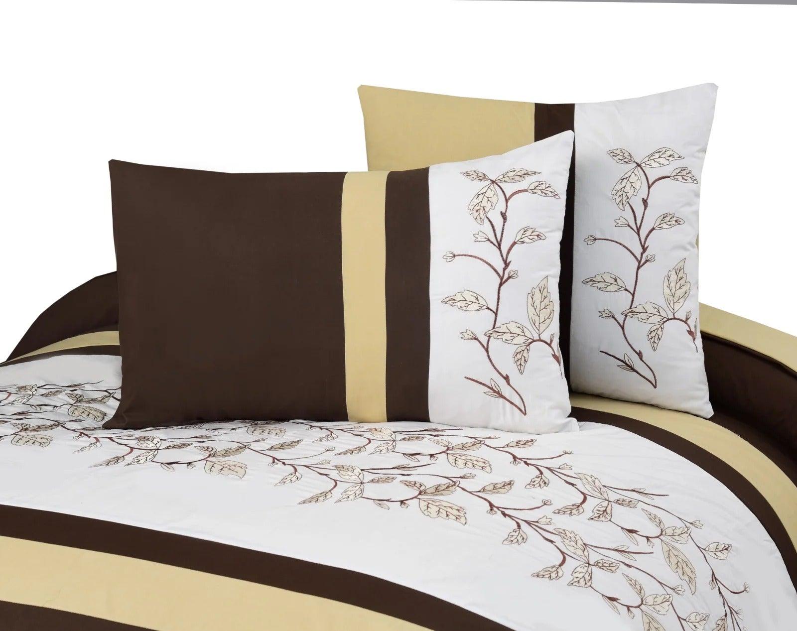 Luxury Embroidered Strips Duvet Set 8 Pc's - 92Bedding