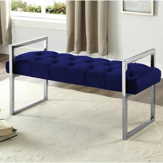 3 Seater Luxury Stainless Steel Ottoman Stool -942 - 92Bedding