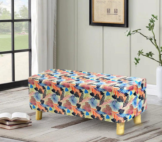 Wooden stool Printed Velvet Two Seater-1205 - 92Bedding