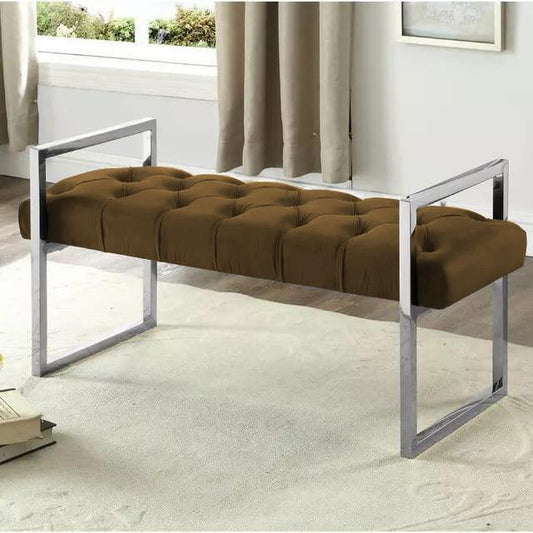 3 Seater Luxury Stainless Steel Ottoman Stool -943 - 92Bedding