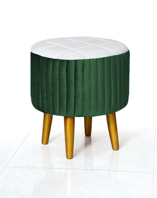 Wooden Velvet stool round shape-877 - 92Bedding