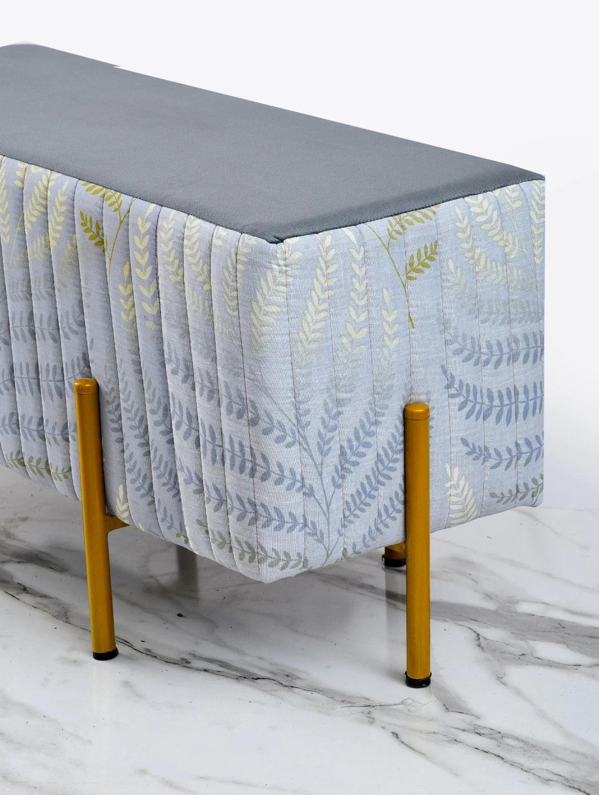 2 Seater Luxury Printed Stool With Steel Stand -1179 - 92Bedding