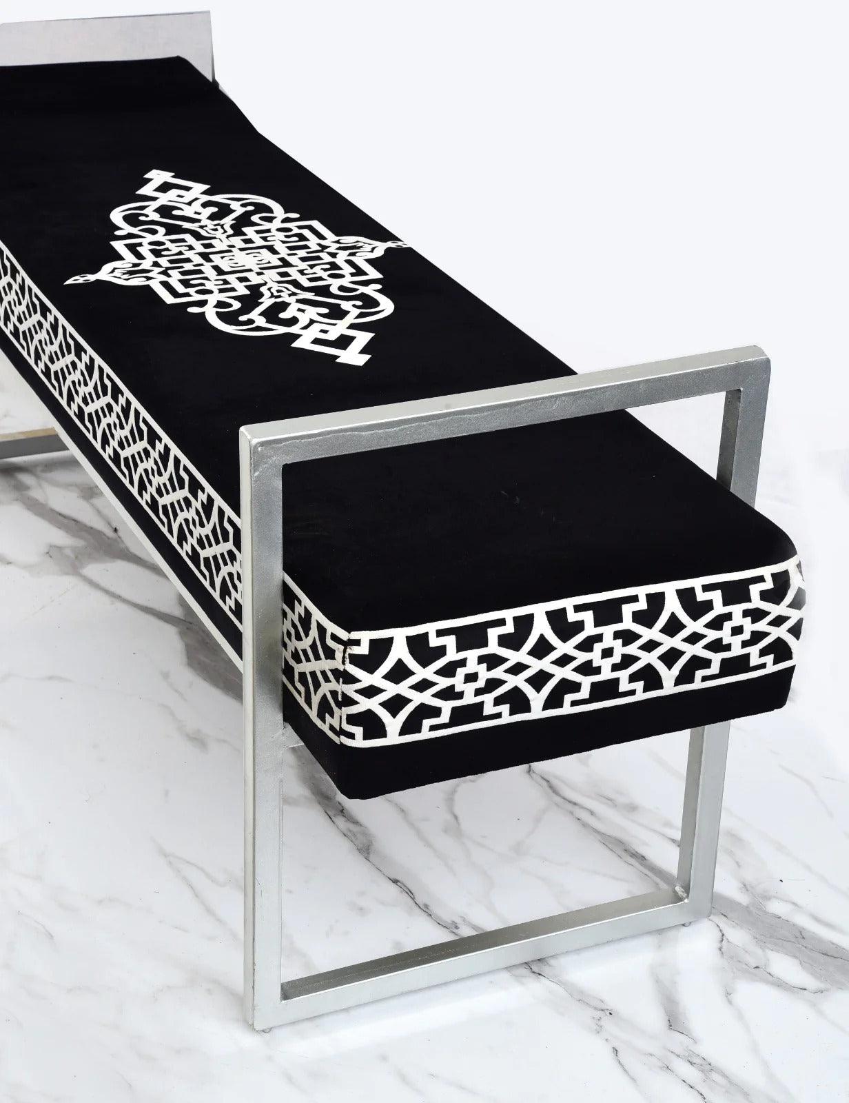 3 Seater Luxury Embroidered Steel Stand Stool -1178 - 92Bedding