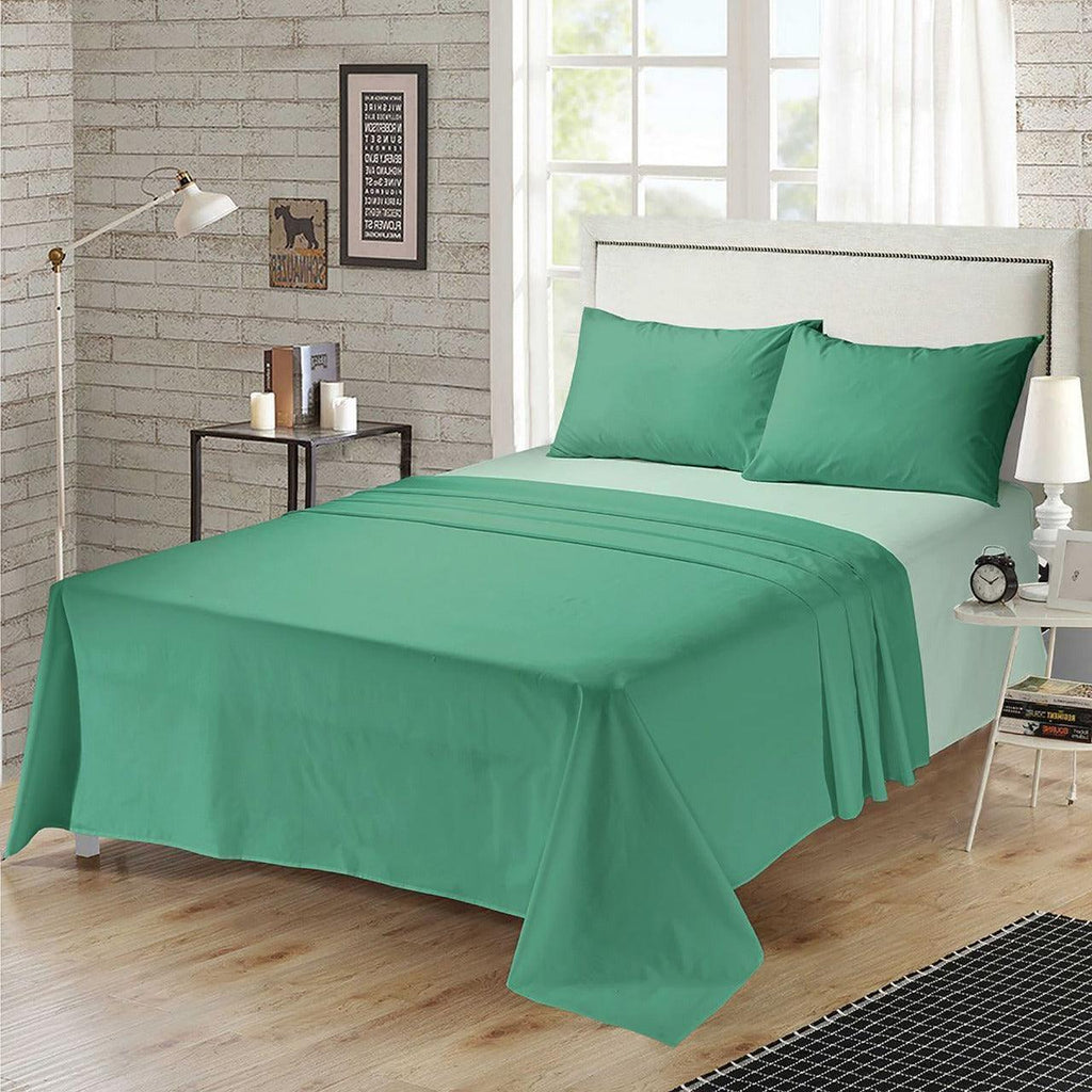 3 Pcs Plain Bedsheet Green - 92Bedding