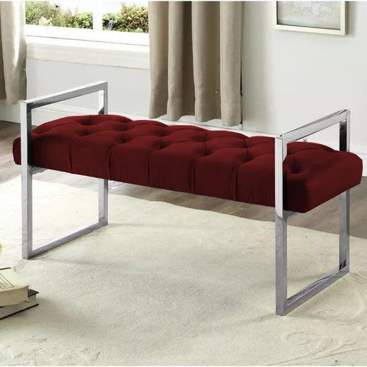 3 Seater Luxury Stainless Steel Ottoman Stool -945 - 92Bedding