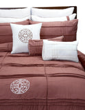 9 Pc's Pleated Embroidered & Corded Duvet Katha - 92Bedding