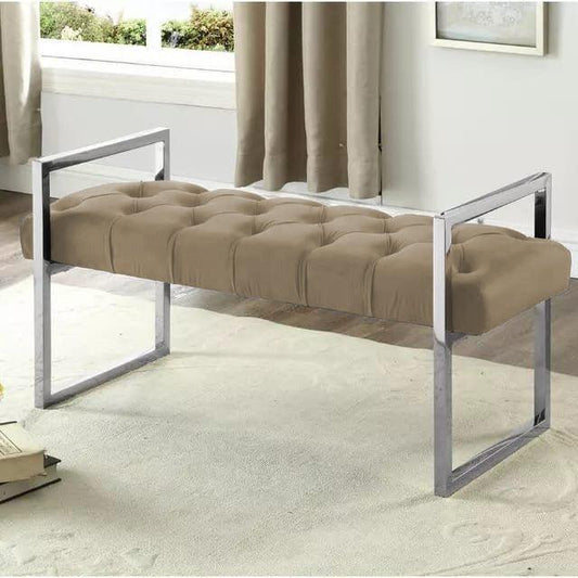 3 Seater Luxury Stainless Steel Ottoman Stool -944 - 92Bedding