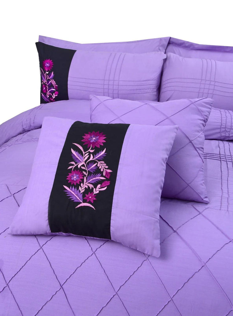Luxury Embroidered Pinch Pleated Duvet Set 8 Pc's - 92Bedding