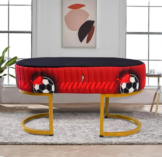 2 Seater Luxury Printed Stool With Steel Stand -1165 - 92Bedding