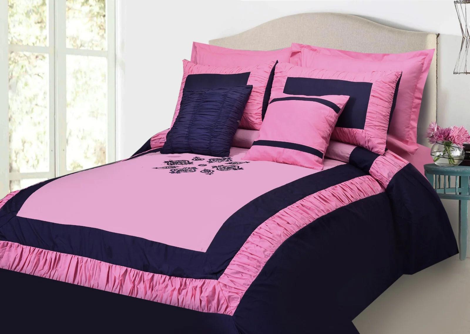 Luxury Embroidered Splended Ruflled Duvet Set 8 Pc's - 92Bedding