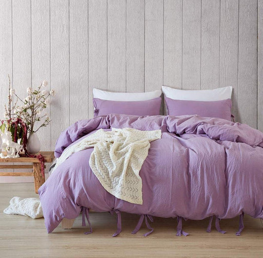 6 PC's Fluffy Butterfly Duvet Set Plum - 92Bedding