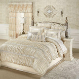 12 Piece Cream Ruffled & Embellished luxury Bridal set with Free Quilt filling - 92Bedding