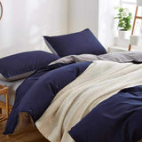 Exotic Luxury Reversible Grey And Blue Duvet Set - 8 Pieces - 92Bedding