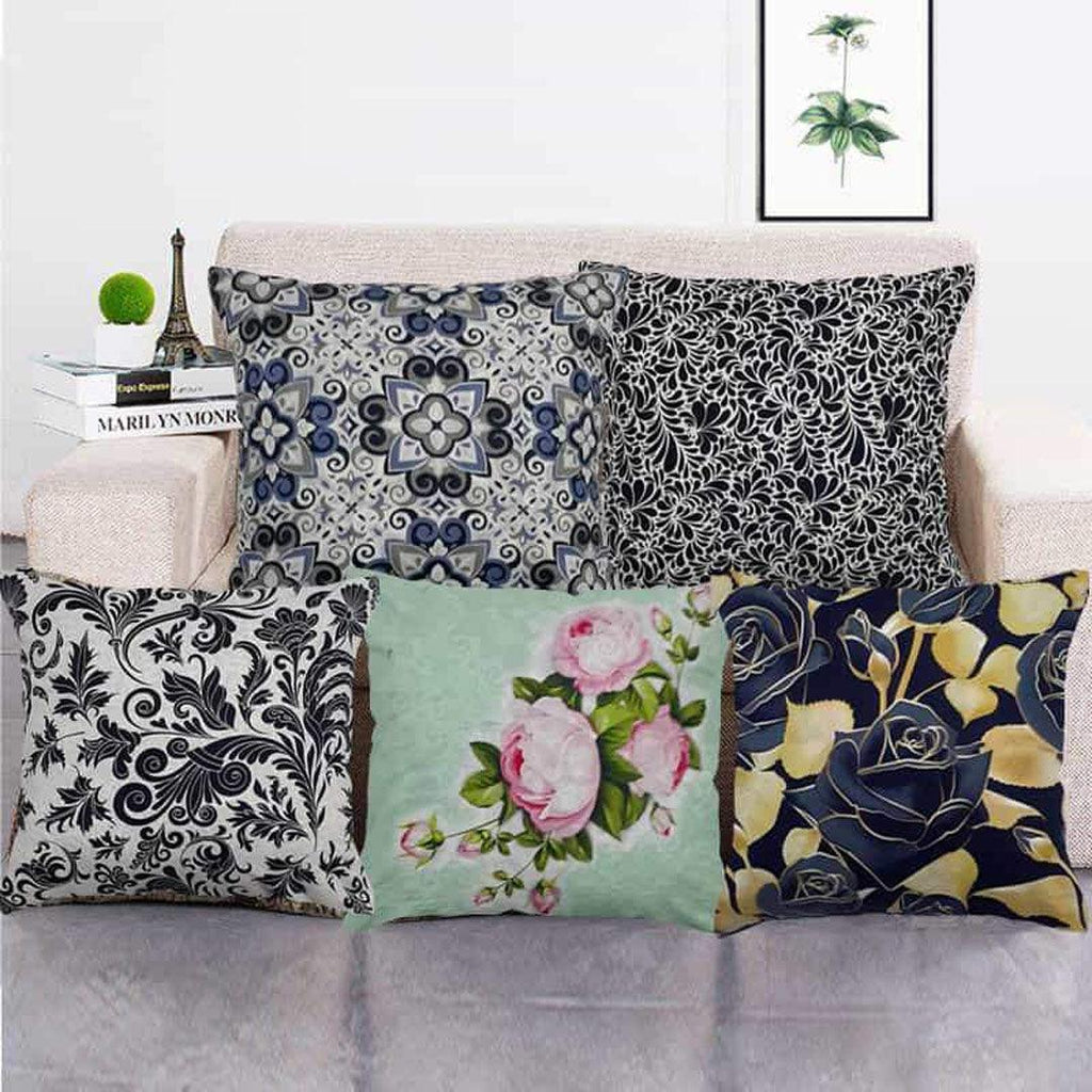 Pack of 5 Digital Printed Cushions - 92Bedding