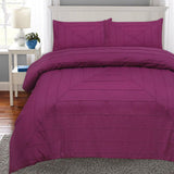 8 Pcs Pinch Rectangular Bed Set Magenta Covers Only - 92Bedding